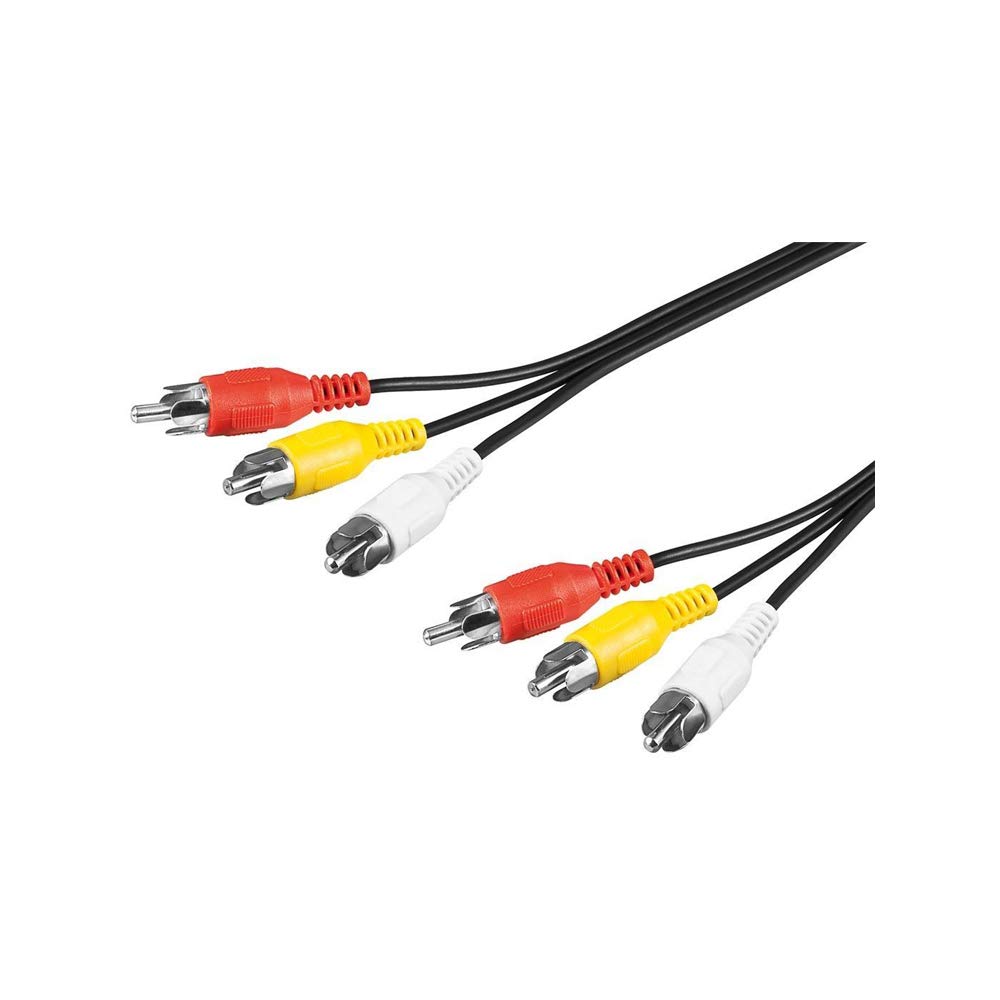 Goobay 50381 Composite Audio/Video Connector Cable, 3x RCA, 2 m Cable Length, Gold, 2 Meters