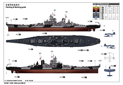 Trumpeter 1:200 - U.S.S. Iowa BB-61, Various, groß - Image 4