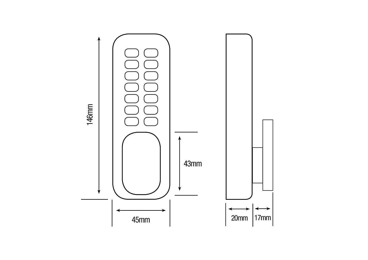 Yale PDL02SC Push Button Door Lock, Chrome Finish, Hold Open Function