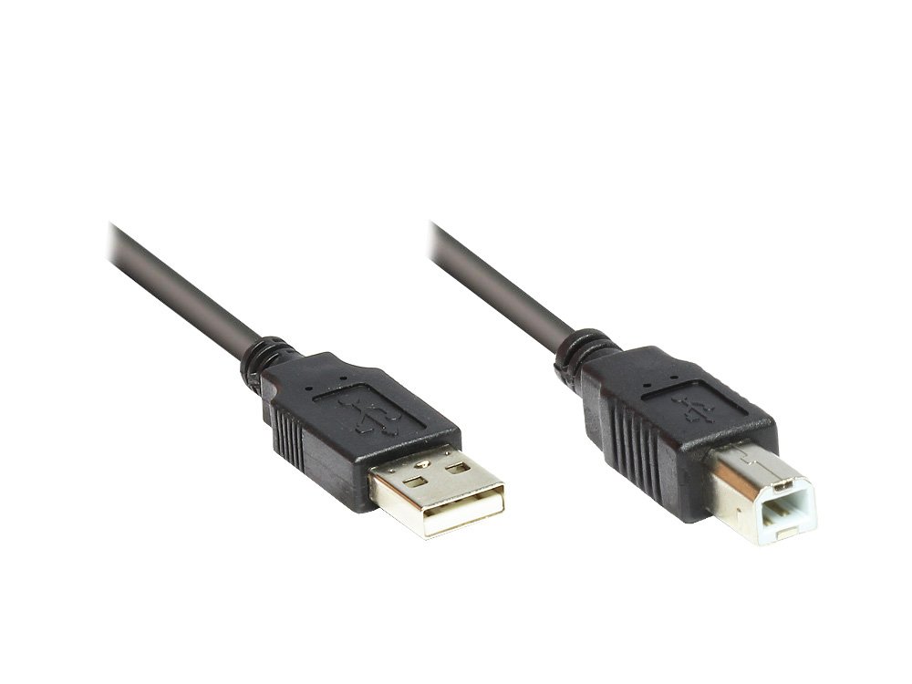Good Connections 2510 SP-LAMP-025 Port/USB 2.0 Male A to B Printer Cable 0.25 m grey black Black 0.25 m