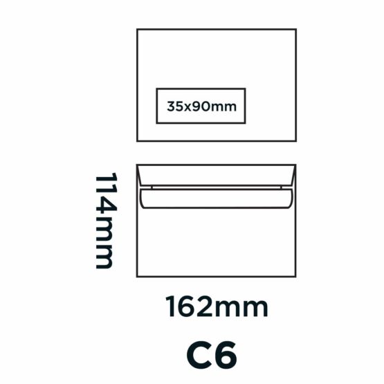 Blake Purely Everyday C6 114 x 162 mm 90 gsm Wallet Self Seal Window Envelopes (2603W) White - Pack of 1000 - Image 3