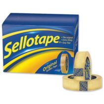 Sellotape Original Golden Tape Roll Non-static Easy-tear Small 18mmx33m Ref 1443251 [Pack of 8]