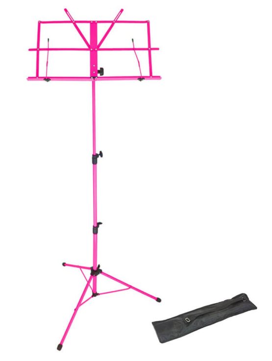 Opus LMS02-PK Lightweight Folding Music Stand with Carrying Bag - Pink