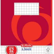 Herlitz Octave Notebook, A6, 60 Sheets, FSC Mix, Pack of 10 Chequered red
