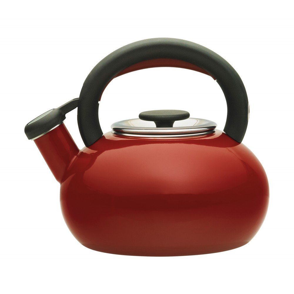 Prestige Enamel 1.4 Litre Retro Stove Top Kettle Red BigaMart