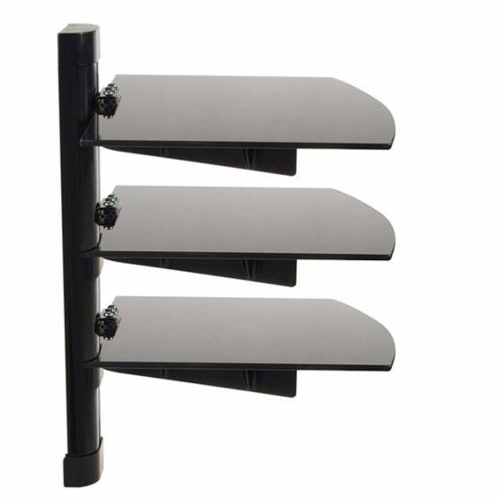 Maclean MC-664 3-Tier Wall Floating Glass Shelf Support DVD Console PS3 Xbox - Image 4
