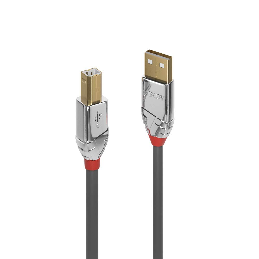 LINDY 3m USB 2.0 Type A to B Cable, Cromo Line, Grey