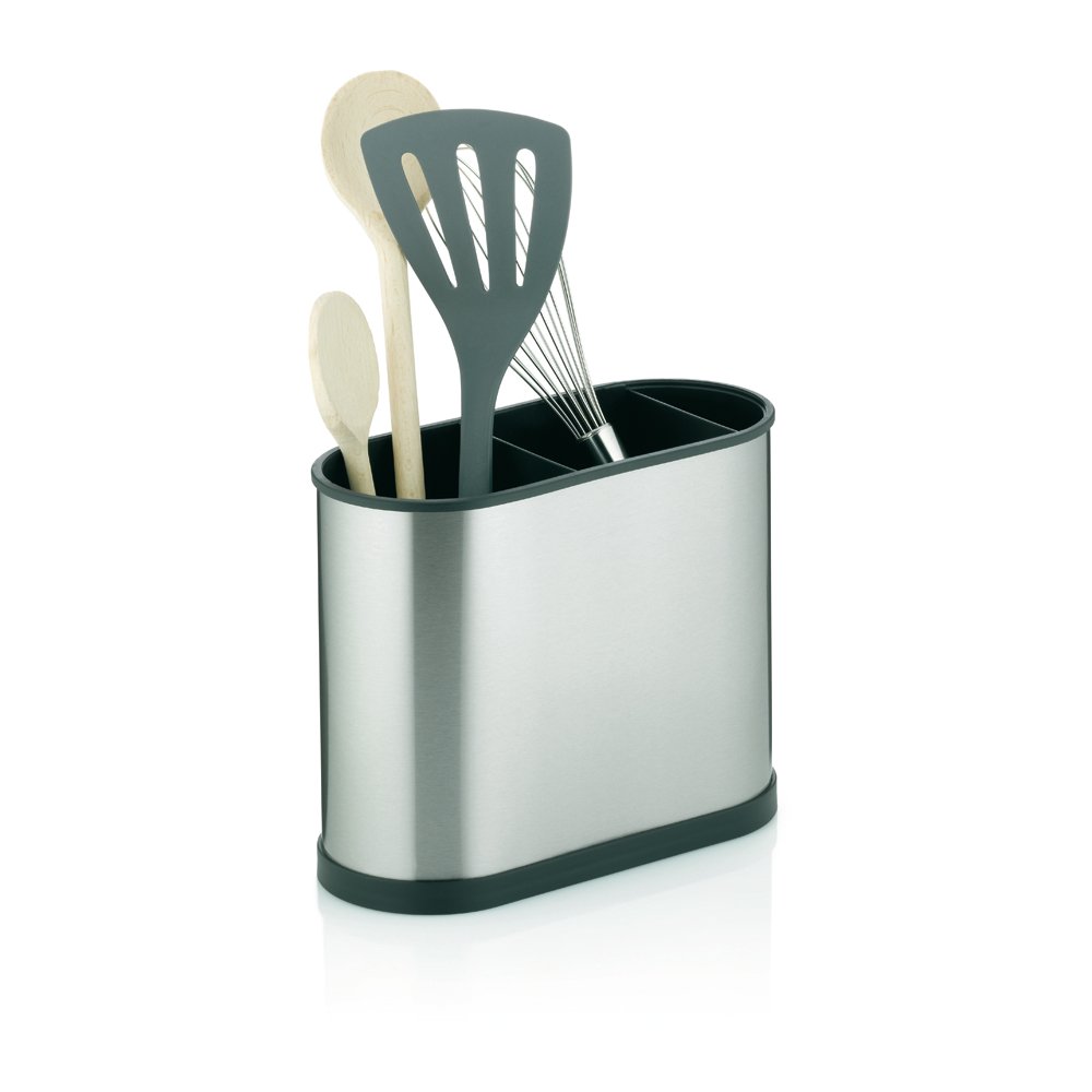 Kela "Benito Cutlery Holder, Stainless Steel, Silver/Black, 22 x 10 x 18 cm - Image 2