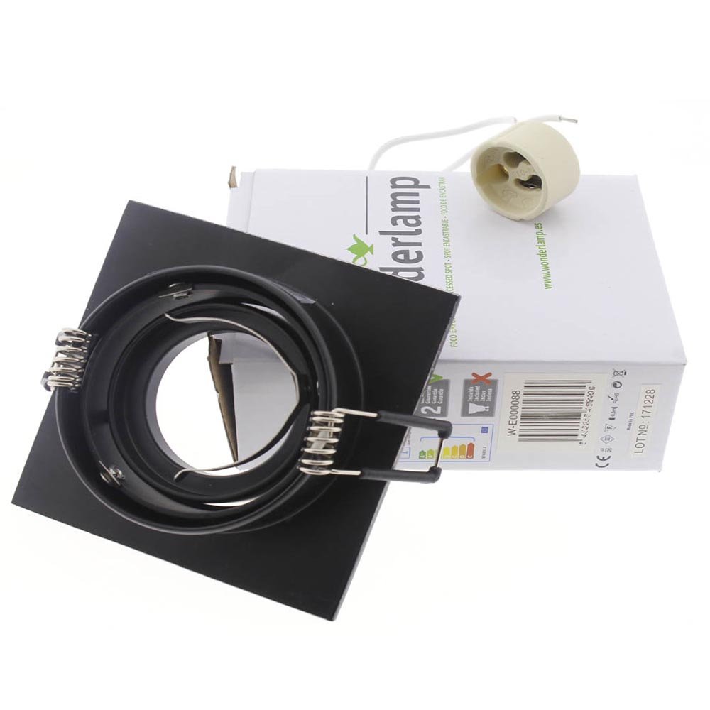 wonderlamp Classic Square Recessed Tilt GU10, black, 9.3 x 9.3 x 2.5 cm - Image 3