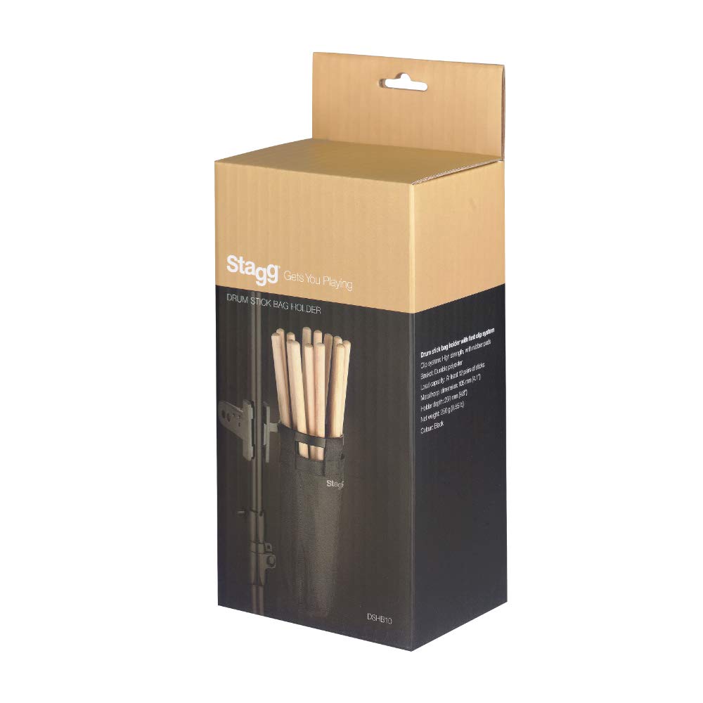 Stagg DSHB10 Drum Stick/Beater Bag Holder with Fast Clip System, Black - Image 3