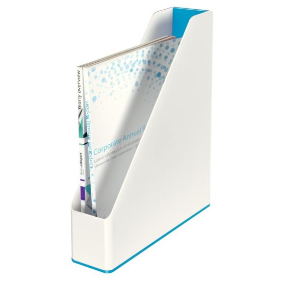 Leitz TS-120556 Wow Range A4 Duo Colour Magazine File, 73mm x 318mm x 272mm, Blue - Image 2