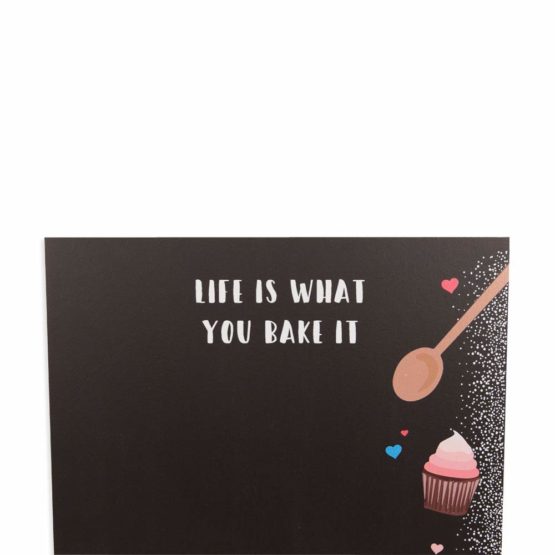 Chalkboards UK Bake It' Small Memo Black Chalkboard/Blackboard/Kitchen Chalk Board with Tray, Piece of Chalk & Felt Eraser. Booth Design Range, Wood, 29.7 x 20.7 x 1 cm - Image 2