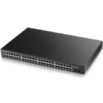 Zyxel 48-Port Gigabit PoE Switch | Smart Managed | Rackmount | 48 PoE+ Ports with 170 Watt Budget and 2 SFP Ports | VLAN, IGMP, QoS| Lifetime Warranty [GS1900-48HP]
