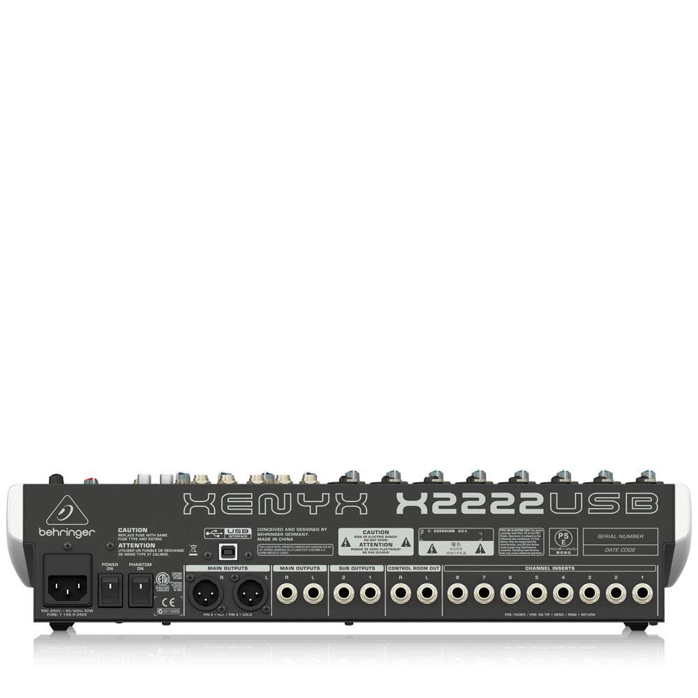 Behringer XENYX X2222USB Premium 22-Input 2/2-Bus Mixer with XENYX Mic Preamps and Compressors, British EQ - Image 2