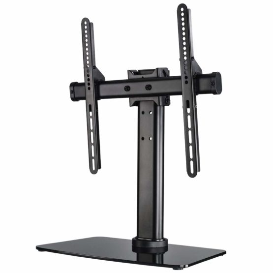 Hama TV Stand, tiltable, rotatable, fully movable (for TVs from 32-55 inches, height adjustable, base plate made of glass, TVs up to 30kg, VESA up to 400x400), black - Image 2