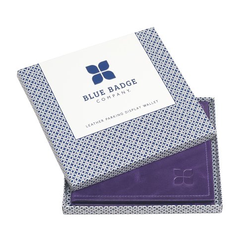 Blue Badge Co Italian Leather Parking Wallet in Purple Parking Permit Cover for Disabled Badge Hologram Safe Design - Image 3