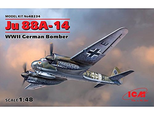 ICM 1:48 - Ju 88A-14, WWII German Bomber, Molded Color, Large
