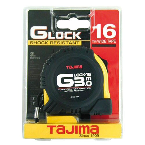 Tajima G6P30MY "G-Lock" Measuring Tape, Black/Yellow, 3 m x 16 mm