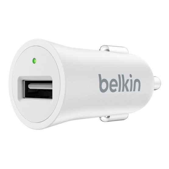Belkin Premium MIXIT Fast 2.4 A USB Car Charger for Apple iPhone XS Max/XS/XR/X/8 Plus/8/7 Plus/7 and Apple iPad Air, iPad 2, iPad Mini with Connected Equipment Warranty, White
