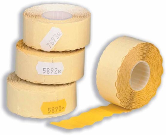 Avery Labels for Labelling Gun 1-Line Removable Yellow 12x26mm 1500 per Roll Ref YR1226 [Pack of 10]