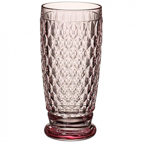 Villeroy & Boch 1173090114 Boston Coloured Long Drink Pink, 400 ml, Crystal Glass, 8 x 8 x 16.2 cm, Longdrink