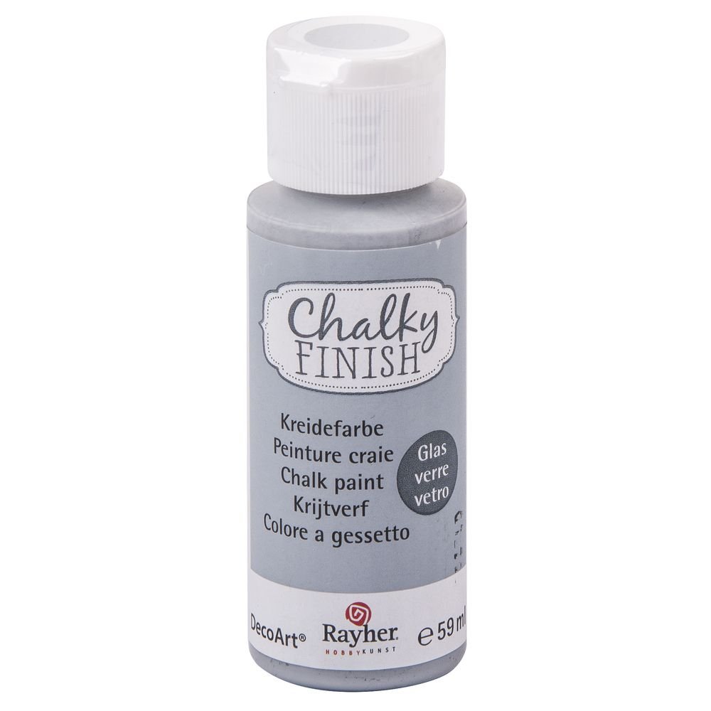 Rayher Chalky Finish Paint Bottle for Glass Rock/Grey, 59 ml