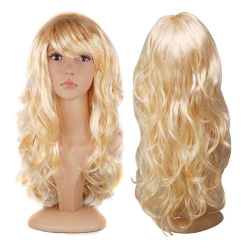 Matissa WOMEN'S LADIES LONG WAVY WIG FANCY DRESS COSPLAY WIGS POP PARTY COSTUME (Blonde), 60 cm - Image 2