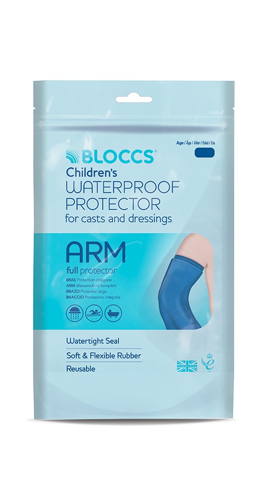 Bloccs Waterproof Cover for Plaster Cast Arm Swim, Shower & Bathe. Watertight Protector - #CA79-M - Child Arm (Medium)