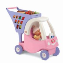 Little Tikes Cozy Shopping Cart - Imaginary Grocery Shopping for Kids - Playset for Toddlers - Pink/Purple