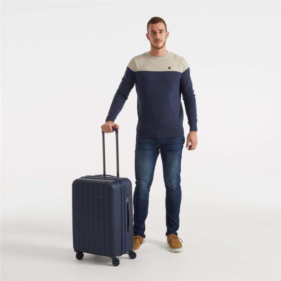 Movom Wood Blue Medium Suitcase 44.50 x 65 x 27.5 cm Rigid ABS TSA Lock 68 Litre 3.8 kg 4 Double Wheels - Image 3