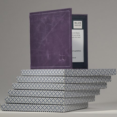 Blue Badge Co Italian Leather Parking Wallet in Purple Parking Permit Cover for Disabled Badge Hologram Safe Design - Image 4