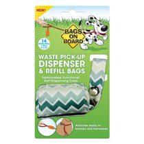 Bags on Board Dog Poop Pick-Up Dispenser and Refill Bags, Chevron