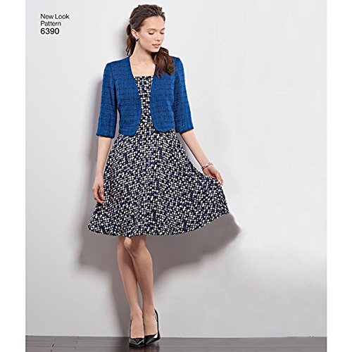 New Look Sewing Pattern 6390: Misses' Dresses with Full Skirt and Bolero, Size A, A (8-10-12-14-16-18), Multi-colour - Image 2