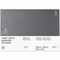 Winsor & Newton Hot Pressed Water Colour Paper, Glued Block (300 GSM, 25.4 cm x 35.6 cm), White