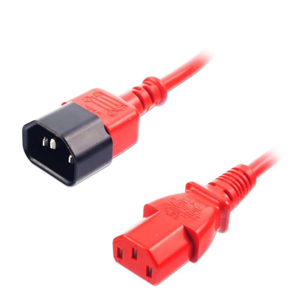 Lindy 1m IEC C14 to IEC C13 Extension Power Cable, Red