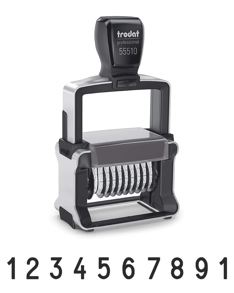 Trodat Professional 55510 Numberer Self Inking Stamp,Black,Medium