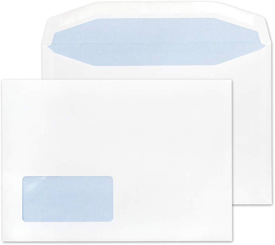 Blake Purely Everyday C5 162 x 235 mm 90 gsm Gummed Mailer Low Window Envelopes (1376) White - Pack of 500