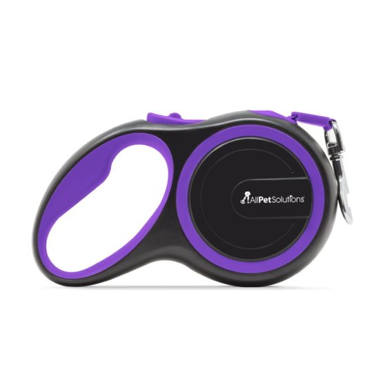 AllPetSolutions Retractable Dog Lead Extending Leash (8M, Purple)