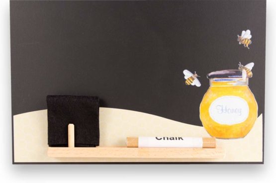 Chalkboards UK CHB155 Honey Bees Tall Thin Chalkboard with Rope/Tray and Chalk, Wood, Black, 60 x 26.5 x 1 cm - Image 4