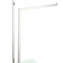 King Home P1407429/B Floor Standing Towel Rack 2 Arms Glass Base White, 45X20X69H