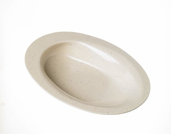 Performance Health Manoy Contoured Plates, Small, High Walled Plate, Scoop Dish with Raised Walls for Users to Scoop Foods onto Utensils, Melamine Plate for Users with Limited Motor Function