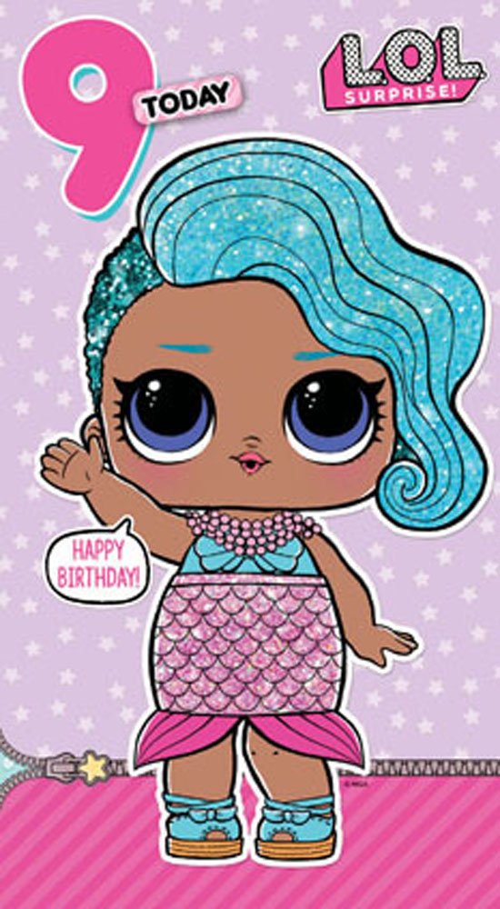 LOL Surprise LO005 9th Birthday Card Multi Colour, 232x128mm