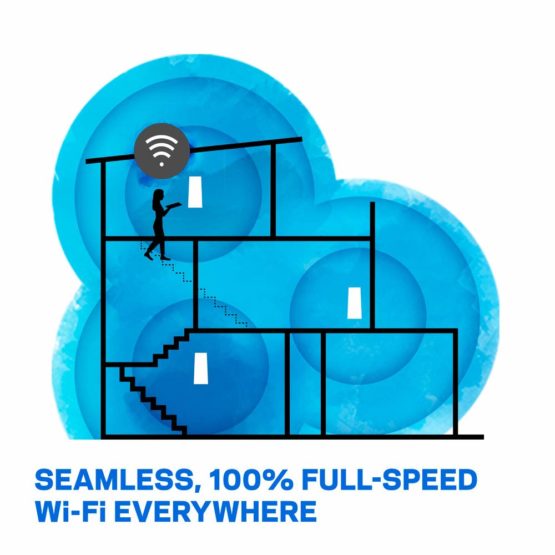 Linksys WHW0301 Velop Tri-Band Whole Home Mesh WiFi System (AC2200 WiFi Router/WiFi Extender for Seamless Coverage of up to 2,000 sq ft, Parental Controls, 1-Pack, White) - Image 4
