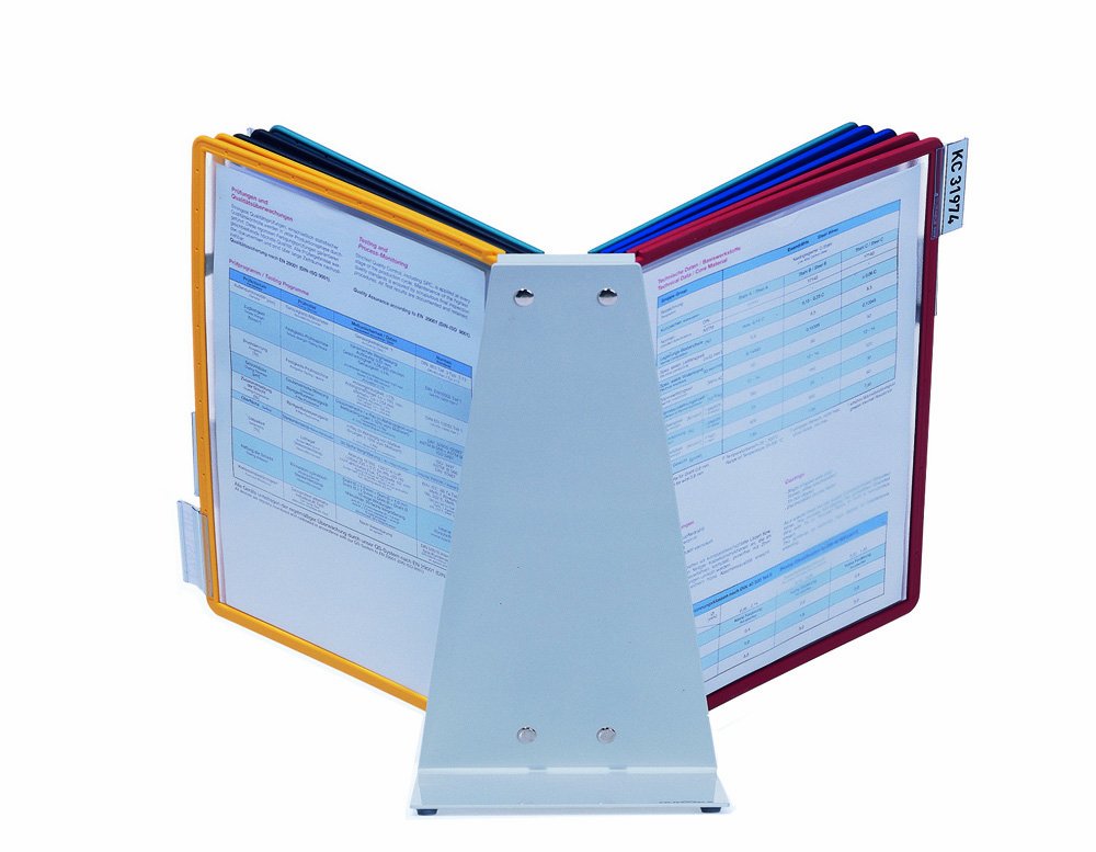 Durable VARIO Display Panel Desk Unit - 10 Panel and Tab Reference System in Assorted Colours - For Storing and Displaying A4 Documents - Image 4