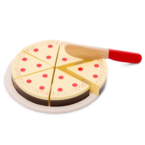 New Classic Toys 10585 Wooden Pretend Play Kids Cutting Cake Cream Cooking Simulation Educational Perception Toy for Preschool Age Toddlers Boys Girls, Multi Color