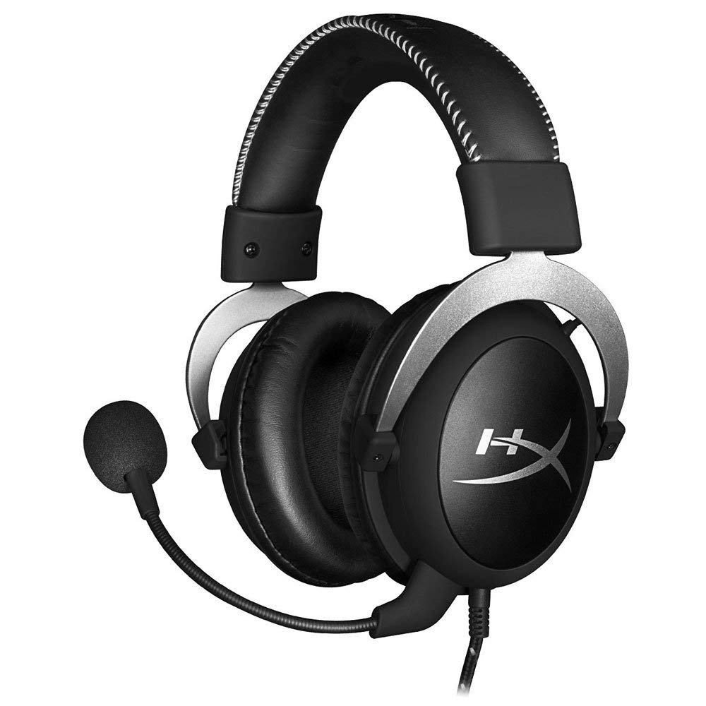 HyperX HX-HSCL-SR Cloud Silver Pro Gaming Headset with in-line volume control for PC/Xbox one/PS4, silver