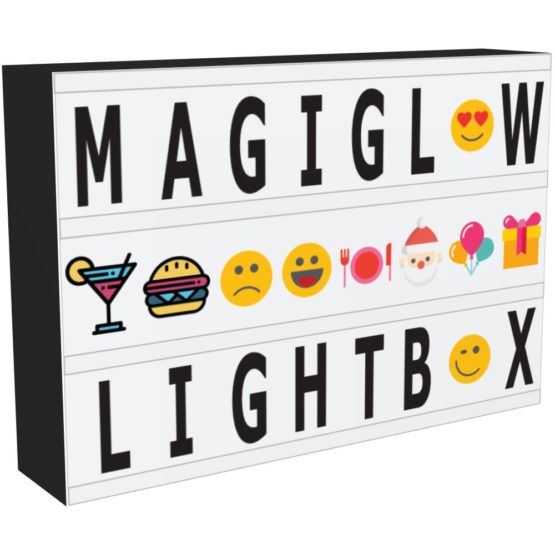 A4 Cinematic Light Box with 110 Letters & Symbols, Integrated Character Storage, Power Save Timer, USB or Battery Powered