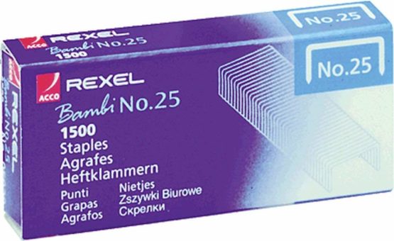 Rexel No. 25 (6/4) Staples (Pack of 1500)
