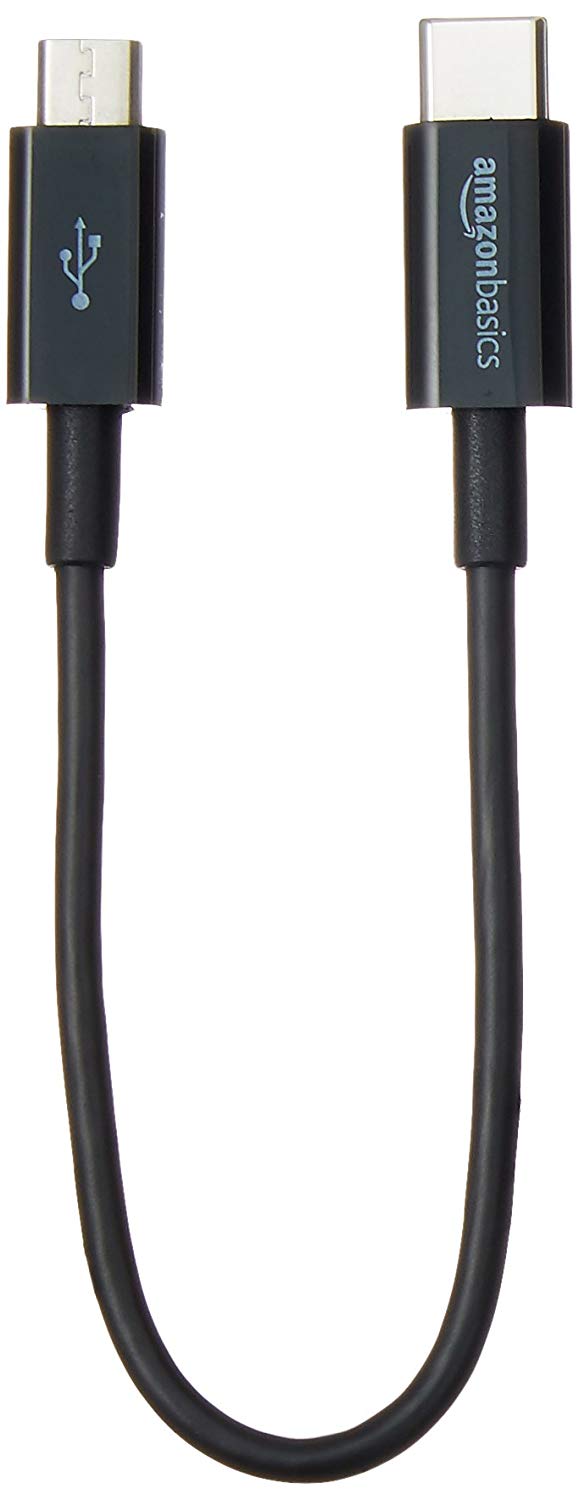 Amazon Basics USB-C to Micro USB 2.0 Cable for Smartphone 15.2 cm, Black