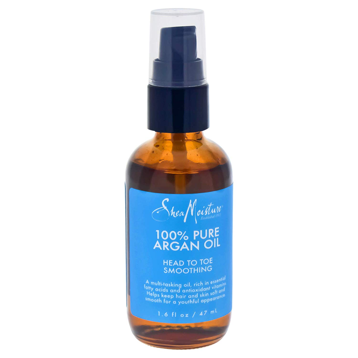 Shea Moisture 100 Percent Pure Argan Oil for Head To Toe Smoothing 1.6 oz, 47 ml (Pack of 1)